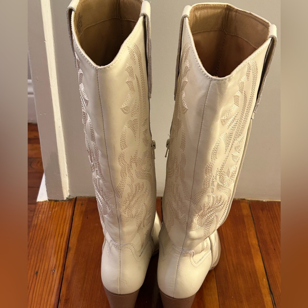 Crown Vintage Sila Western Tall Boot Ivory Women’s 8 - Picture 2 of 8